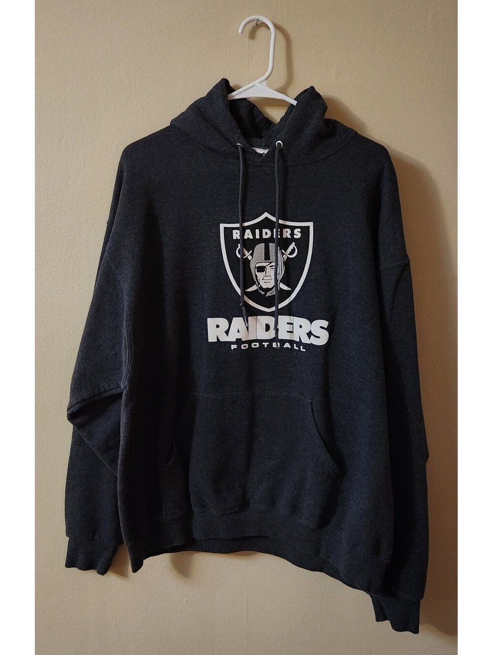 Vintage Oakland Raiders Hoodie Men's XL NFL Team Apparel Black Sweatshirt